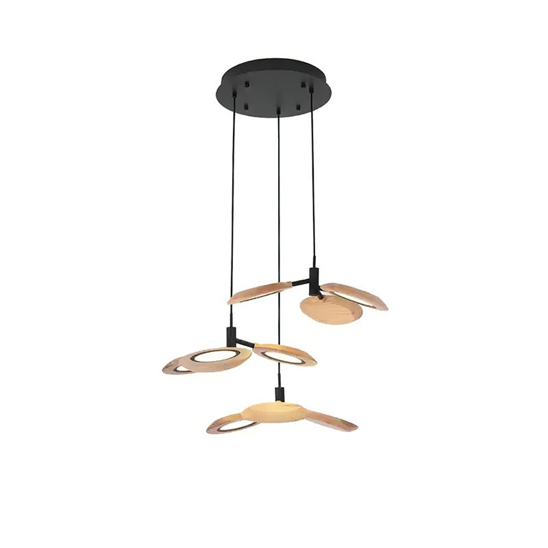 Alnoraris hanglamp met drie lagen van houten schijven
