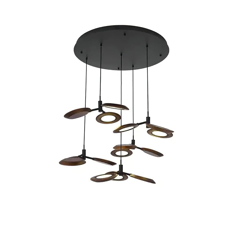 Alnoraris hanglamp met drie lagen van houten schijven