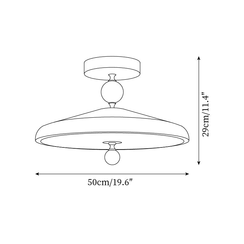 Sorvian plafondlamp met houten frame rond midcentury