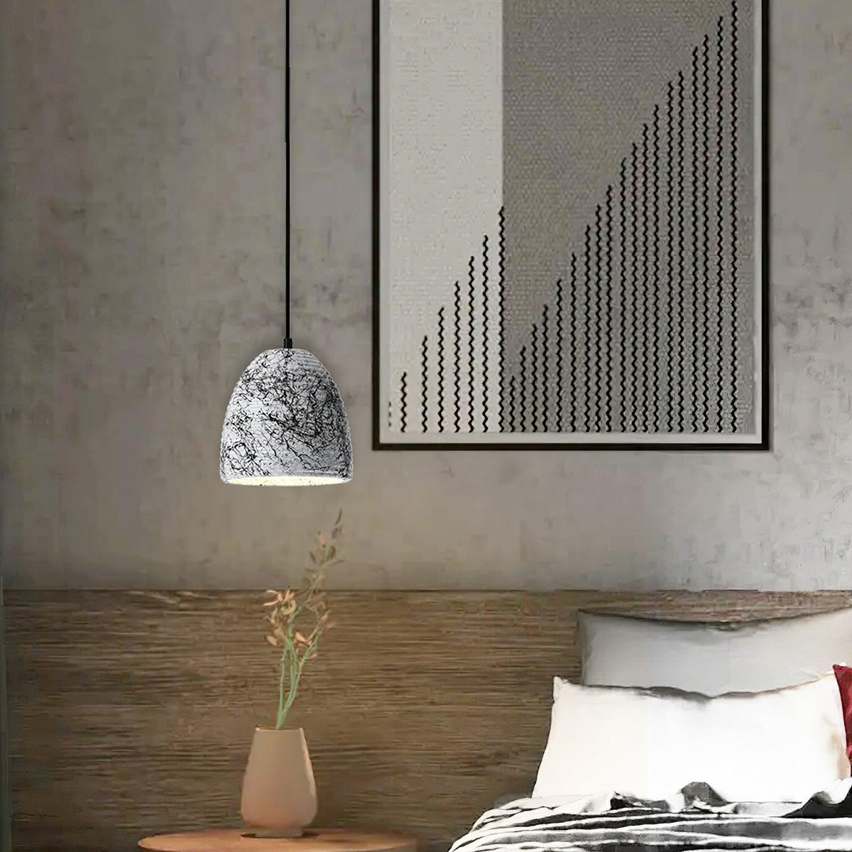 Moderne hanglamp van marmer en cement