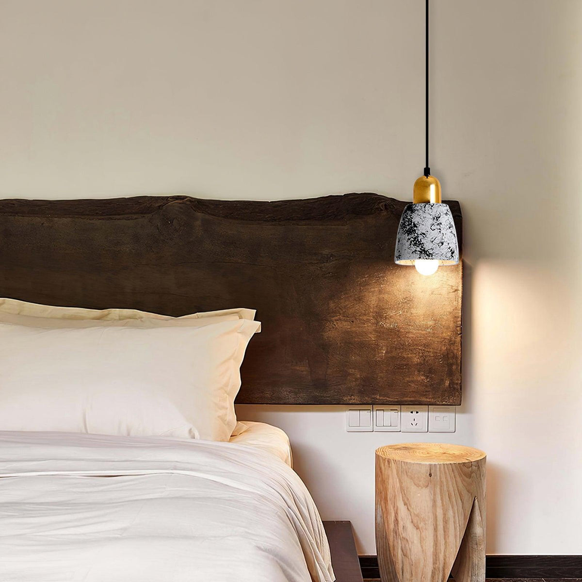 Moderne hanglamp van marmer en cement