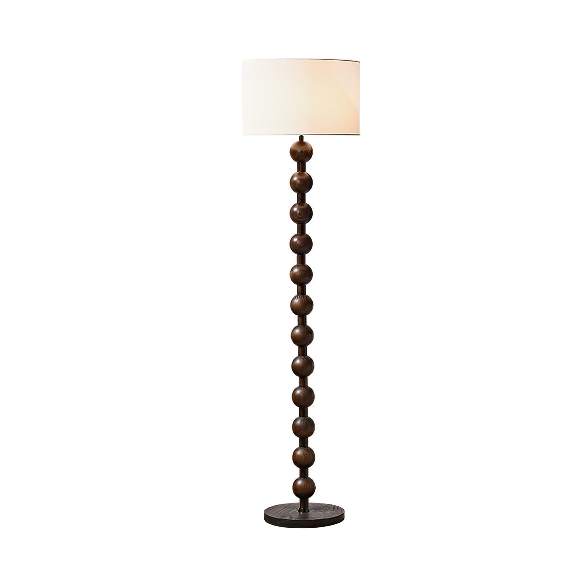 Paston houten vloerlamp met stoffen kap