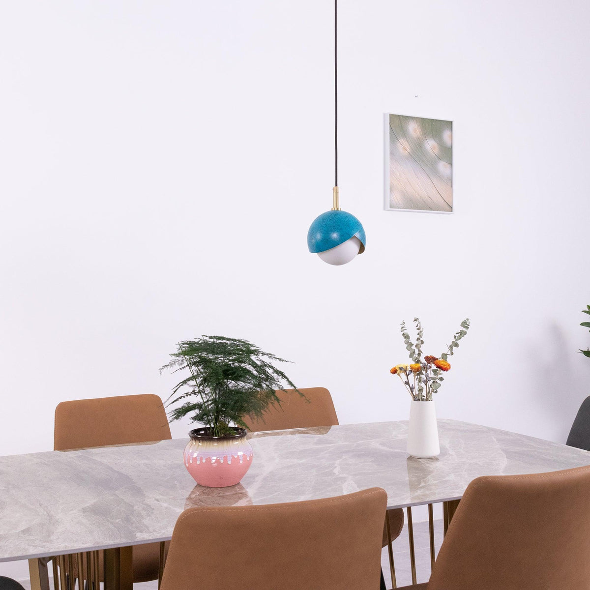 Jynara Hanglamp Messing genest opaal Bolvormig modern