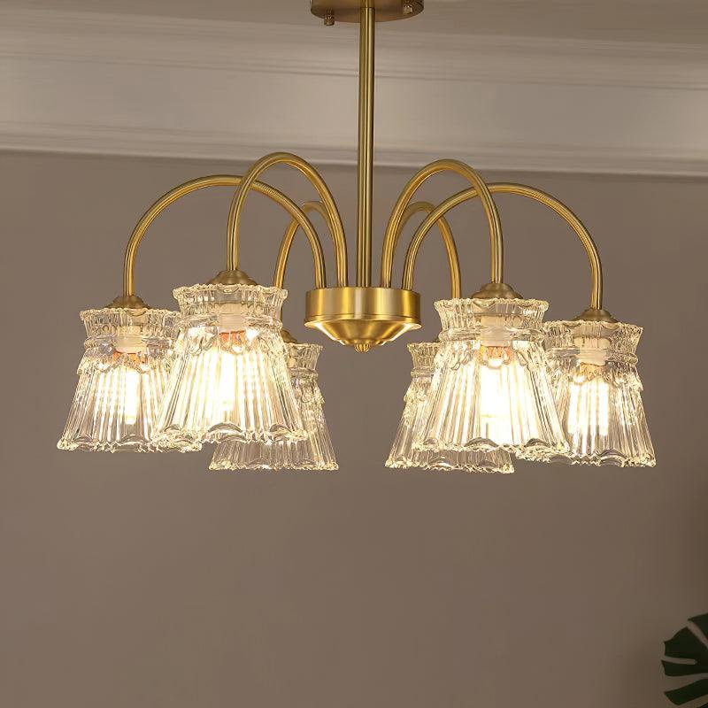 Rostor Kroonluchter Kristalglas Midcentury goudkleurig