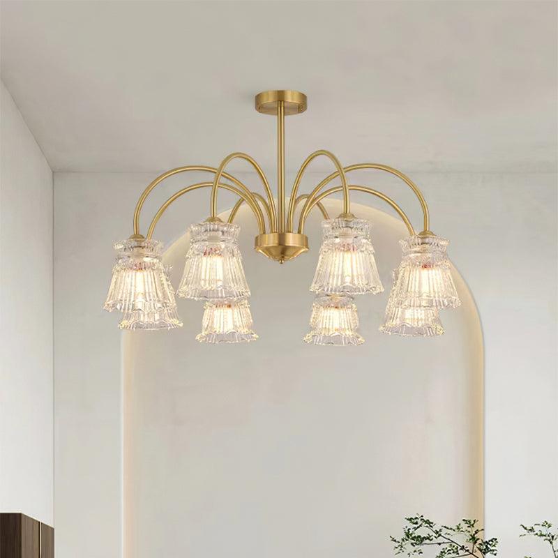 Rostor Kroonluchter Kristalglas Midcentury goudkleurig
