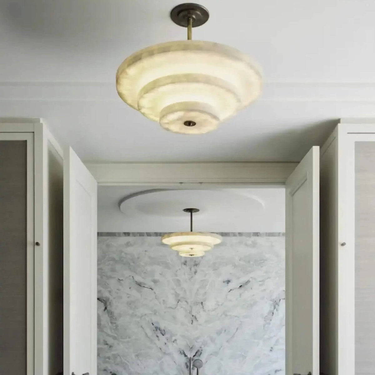 Nivoreria Minimalistische hanglamp van albast