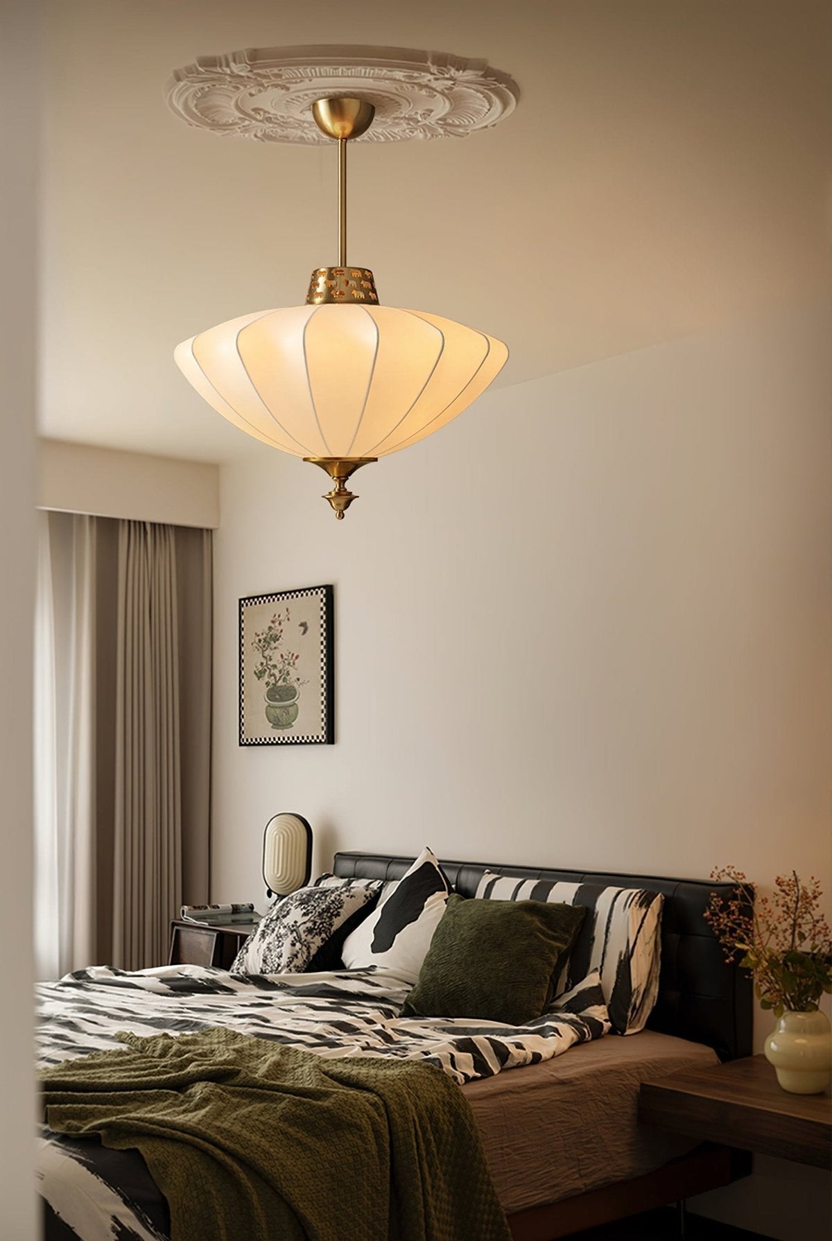Ortalara elegantie Vintage Bloom zijde hanglamp