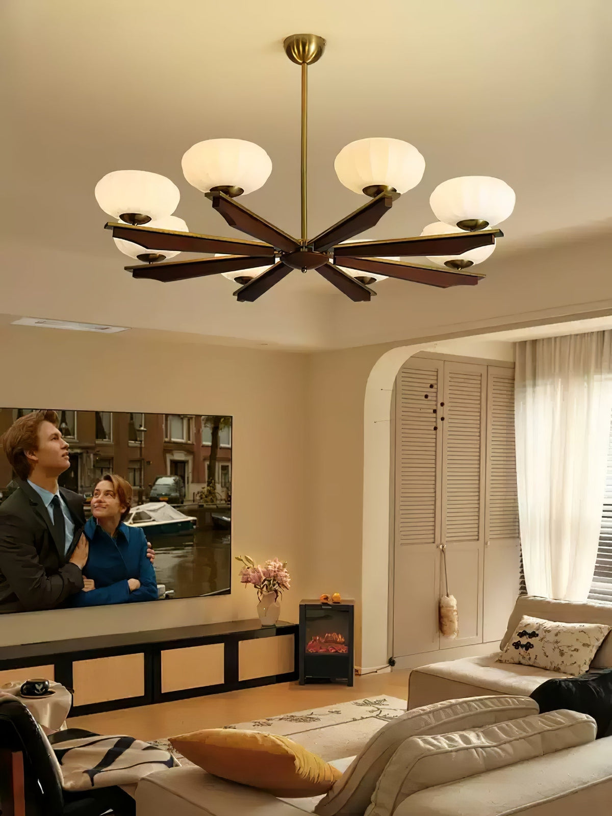 Uzoror Traditionele Elegantie Vintage Hout Kroonluchter