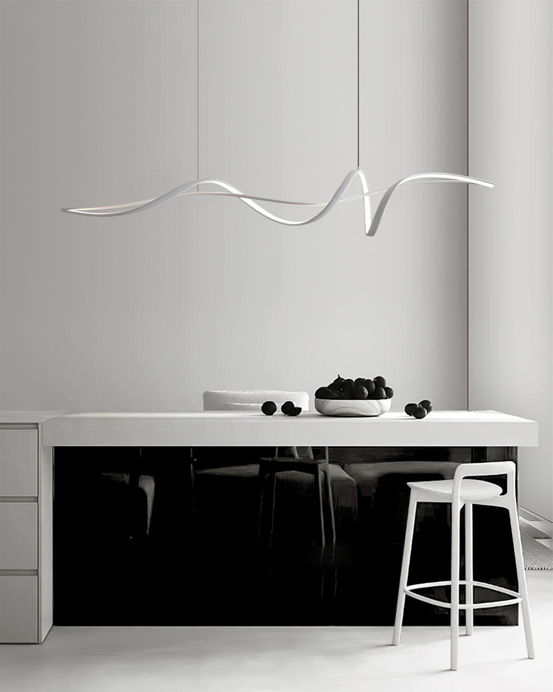 Calelina modern zwart LED Wave hanglamp
