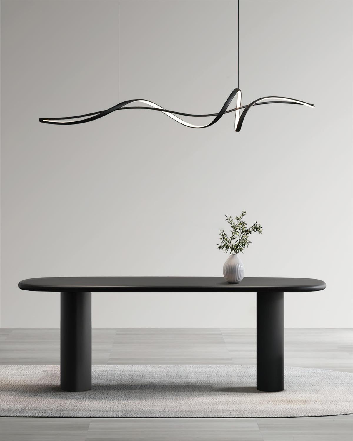 Calelina modern zwart LED Wave hanglamp