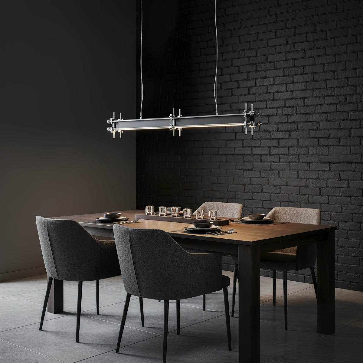 Kolve Industriële hanglamp met lineaire as