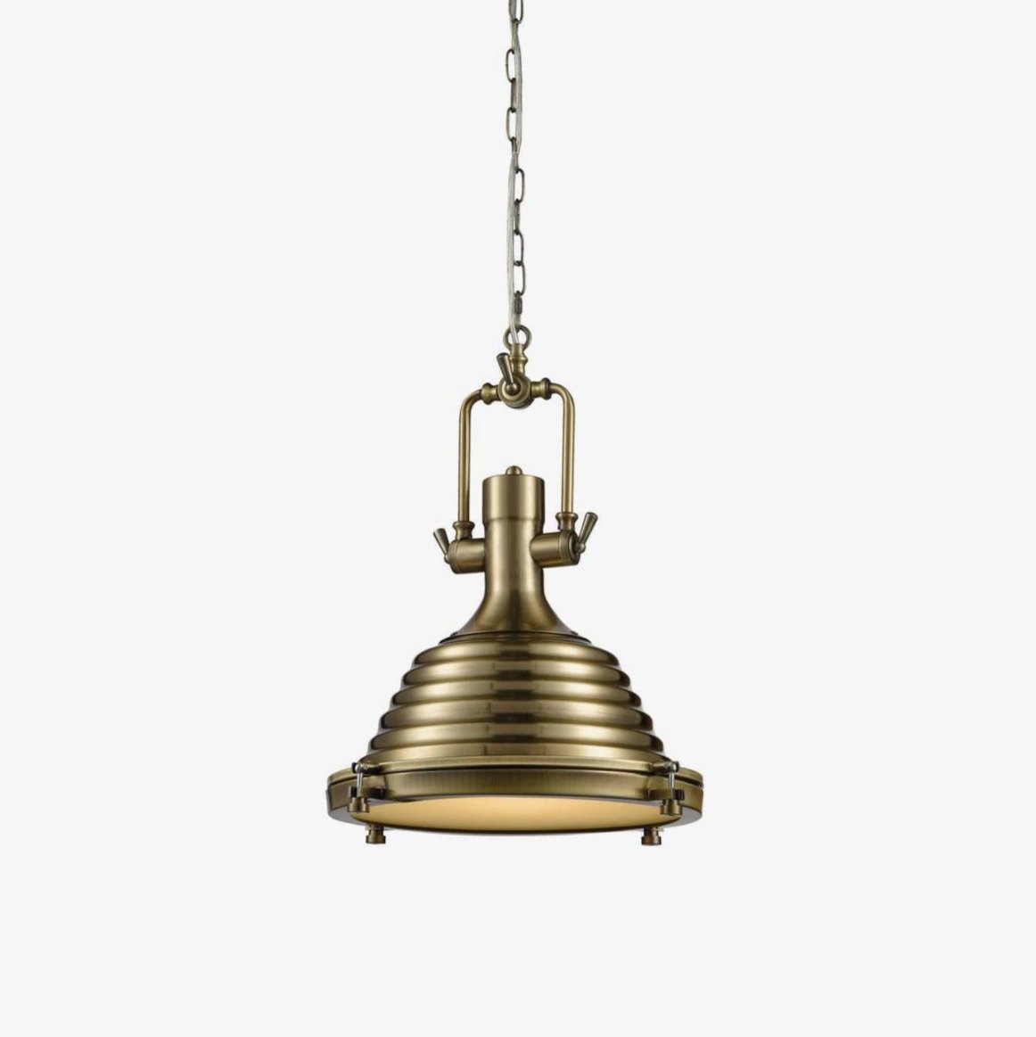 Silven hanglamp messing ribbelvormig koepel industriële stijl