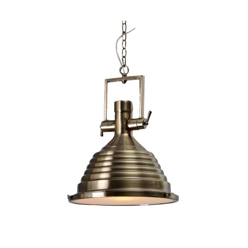 Silven hanglamp messing ribbelvormig koepel industriële stijl