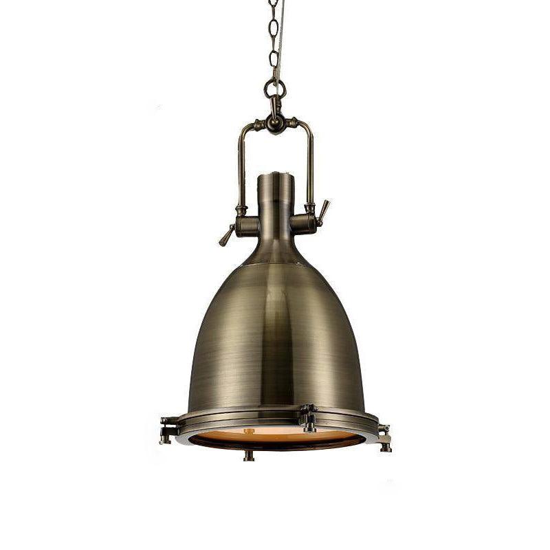 Silven hanglamp messing ribbelvormig koepel industriële stijl