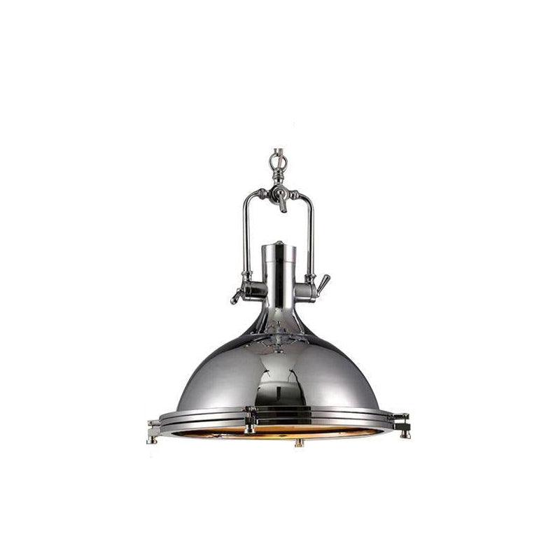 Silven hanglamp messing ribbelvormig koepel industriële stijl