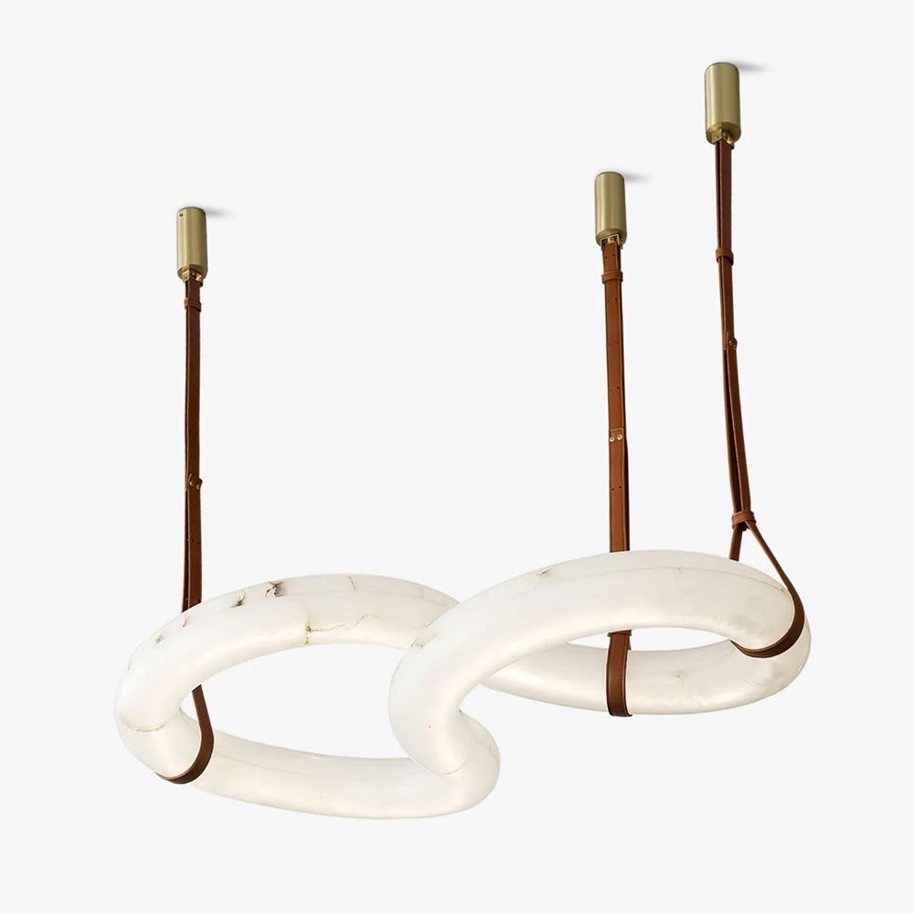 Luste albasten hanglamp met gesloten ring
