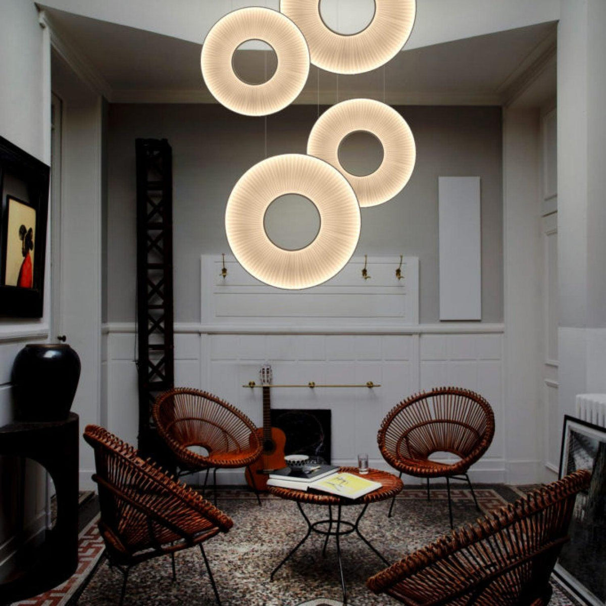 Lumira hanglamp witte stof klassiek