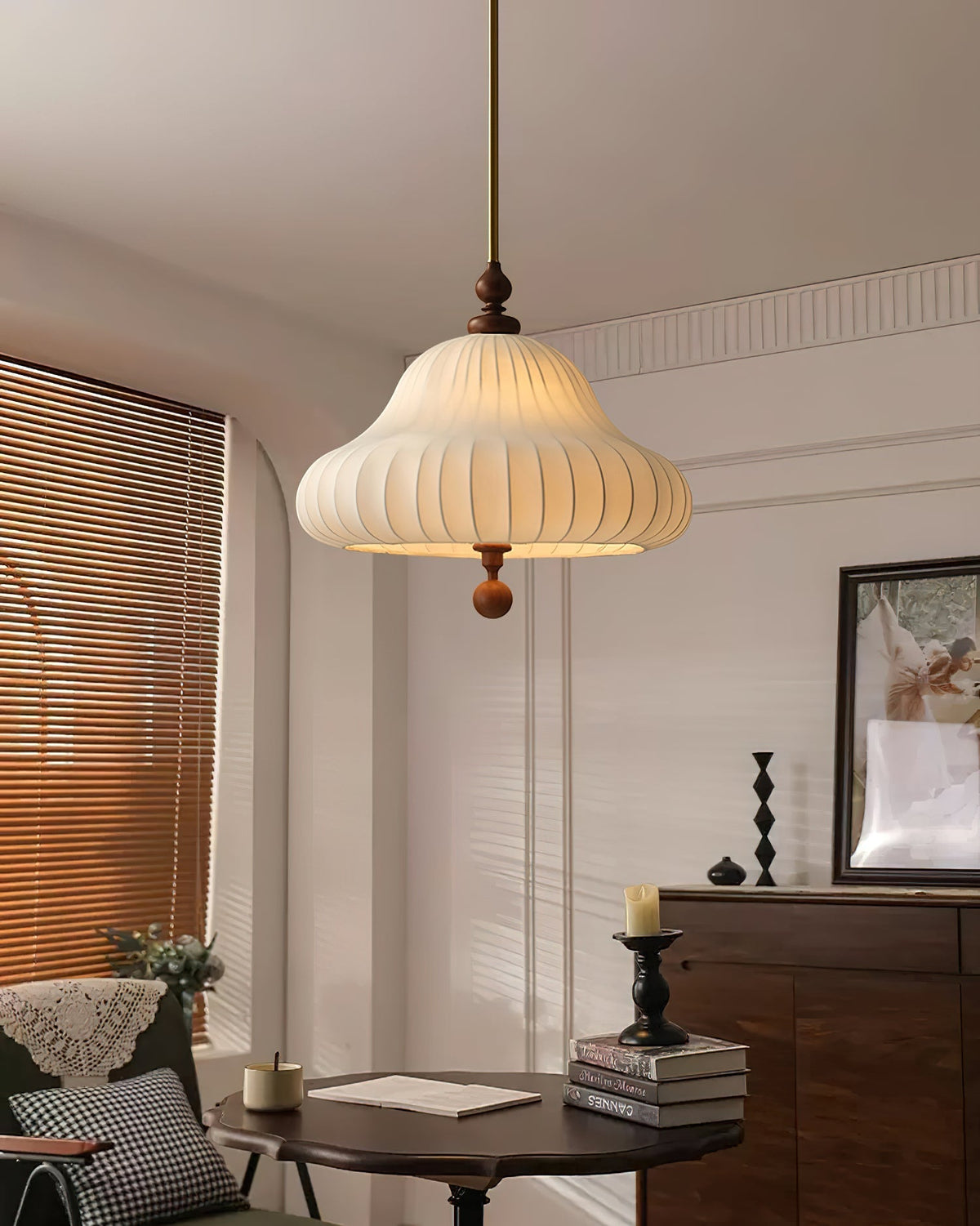 Caserielle hanglamp bloeiende bloemvorm messing