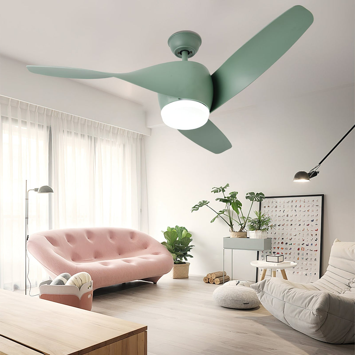 Liororeon plafondventilator met verlichting