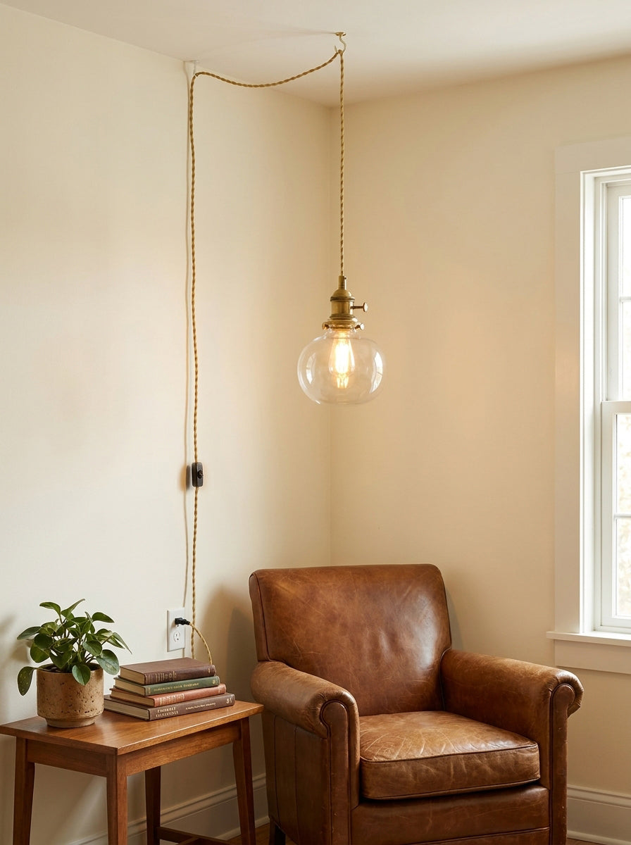 Celinira hanglamp met stekker van glas
