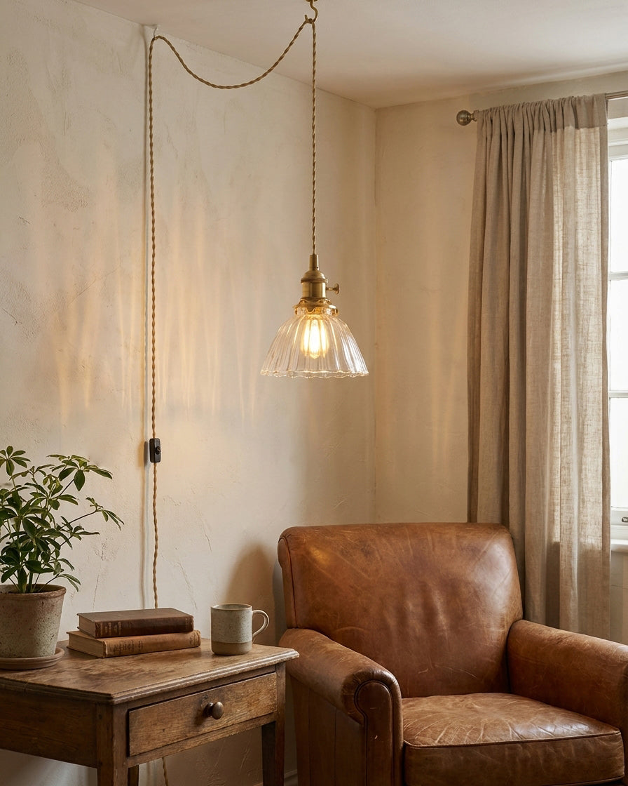 Celinira hanglamp met stekker van glas