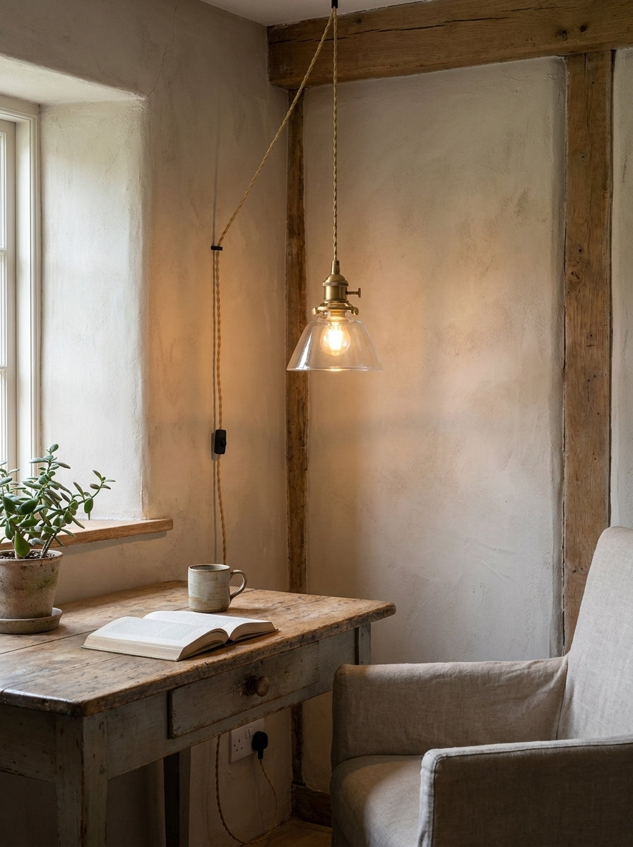 Celinira hanglamp met stekker van glas