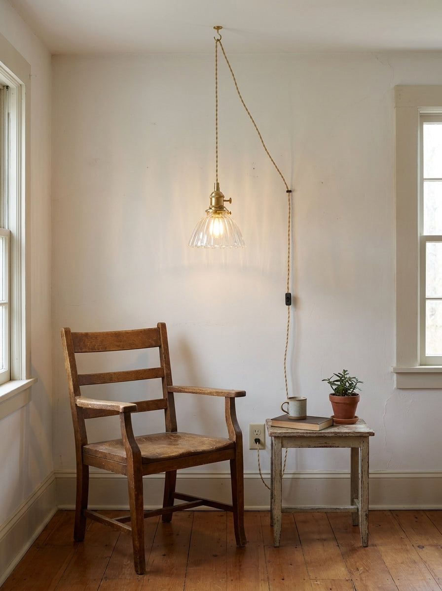 Celinira hanglamp met stekker van glas