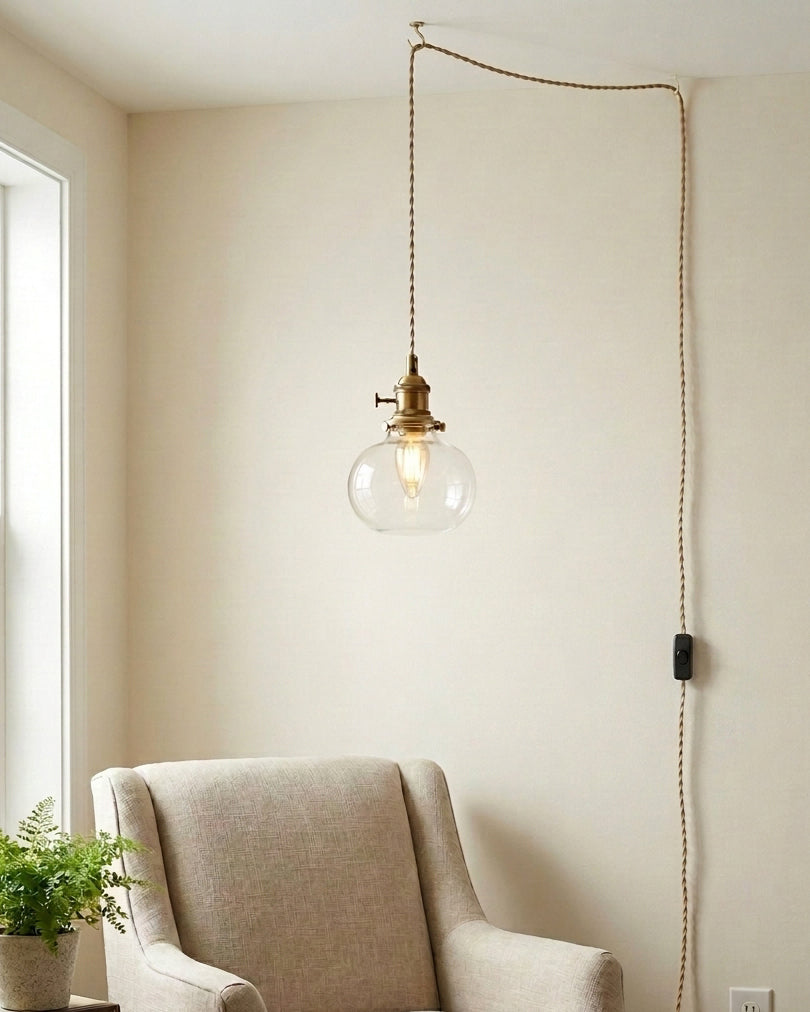 Celinira hanglamp met stekker van glas