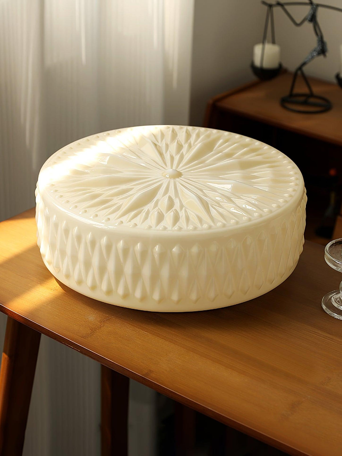 Lioriira plafondlamp glazen kap en acryl moderne maantort
