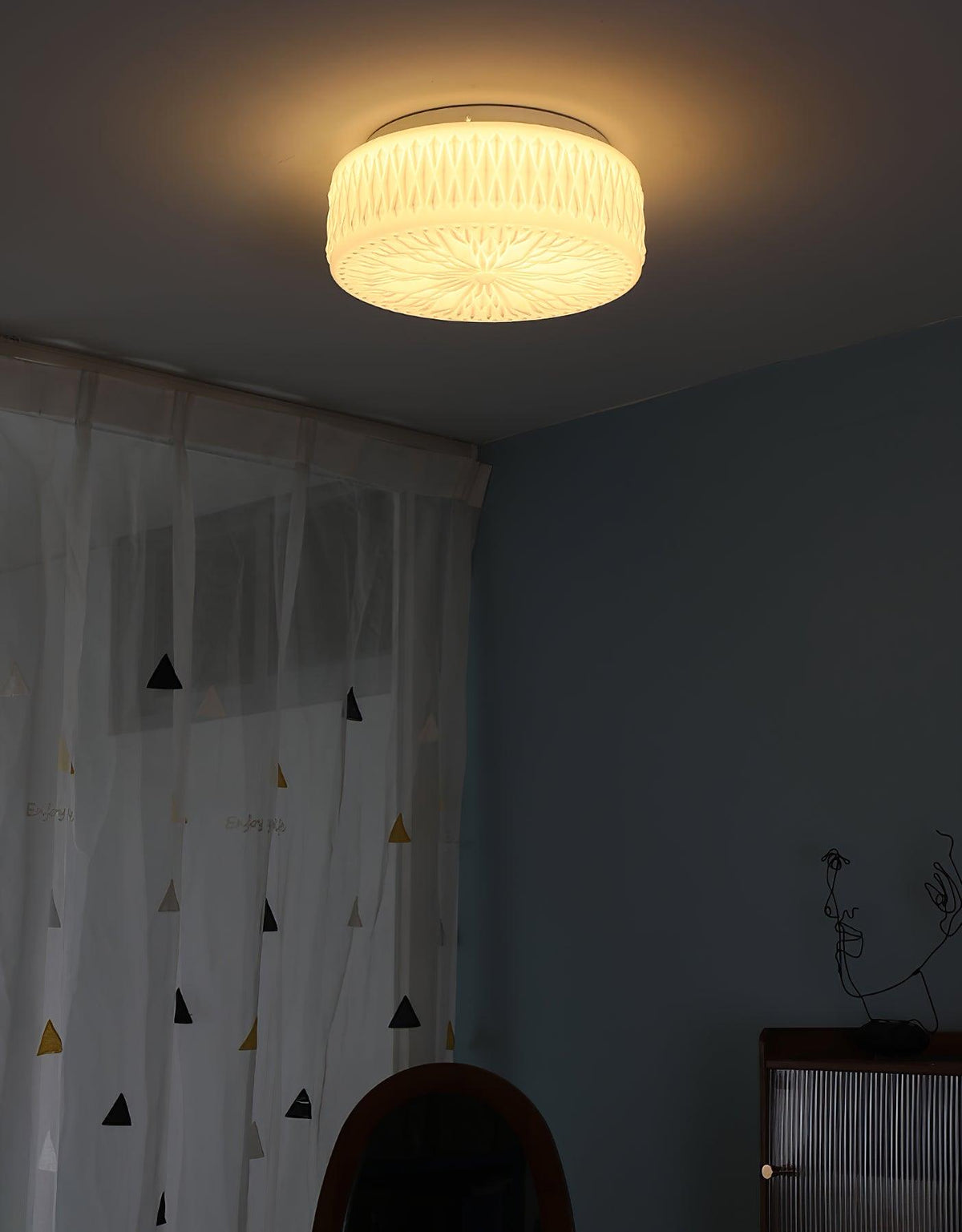 Lioriira plafondlamp glazen kap en acryl moderne maantort