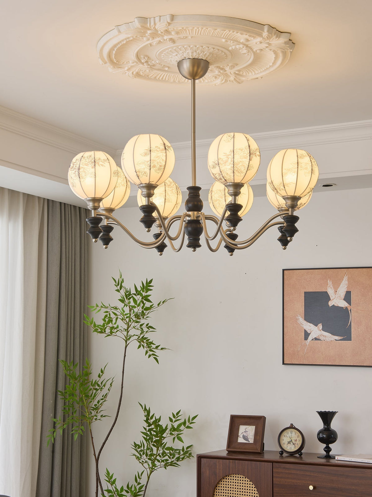 Osilan Traditionele Elegantie Vintage Houten Kroonluchter
