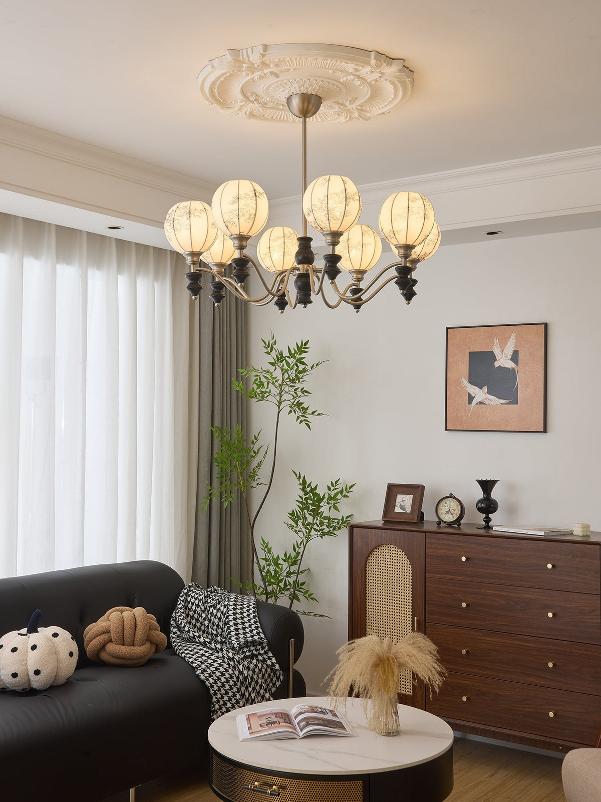 Osilan Traditionele Elegantie Vintage Houten Kroonluchter