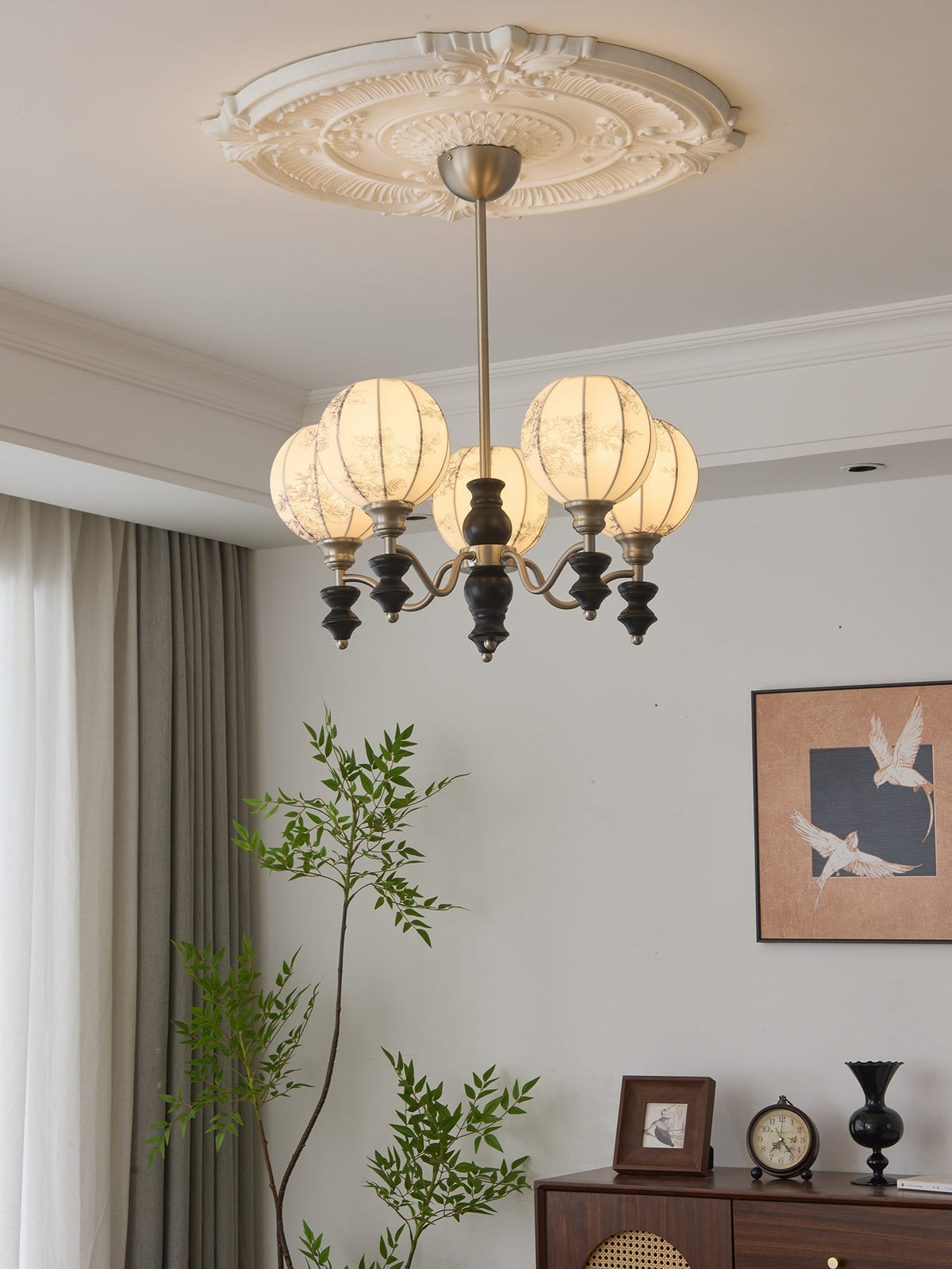 Osilan Traditionele Elegantie Vintage Houten Kroonluchter
