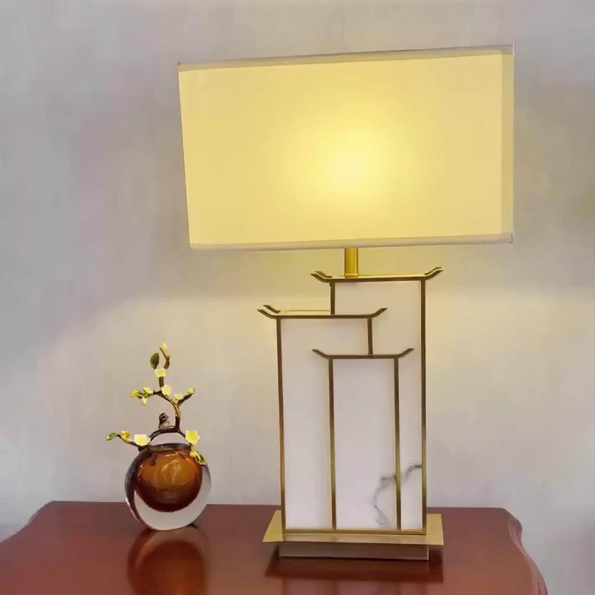 Nysilor Rechthoekig Glas Tafellamp