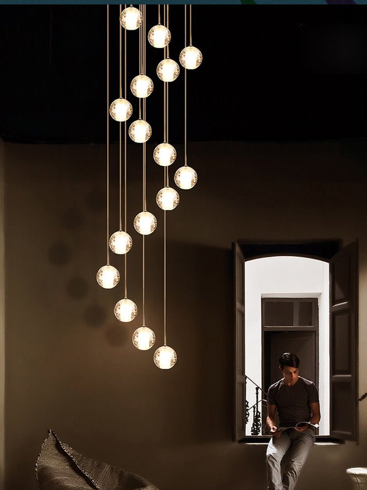 Kristallen bolcluster hanglamp