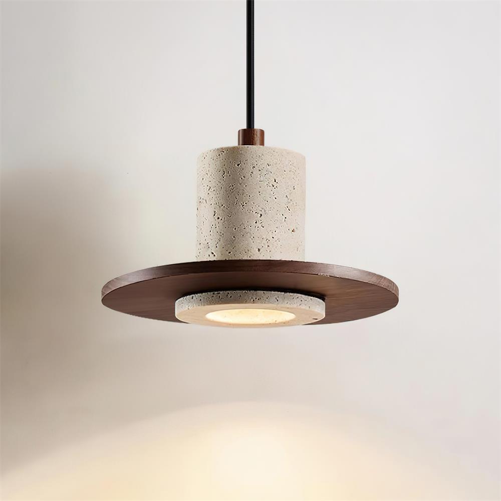 Seralielle travertin hanglamp Hoedvorm