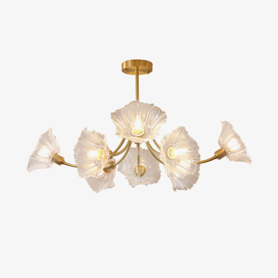 Fife Flower glas kroonluchter met messing afwerking