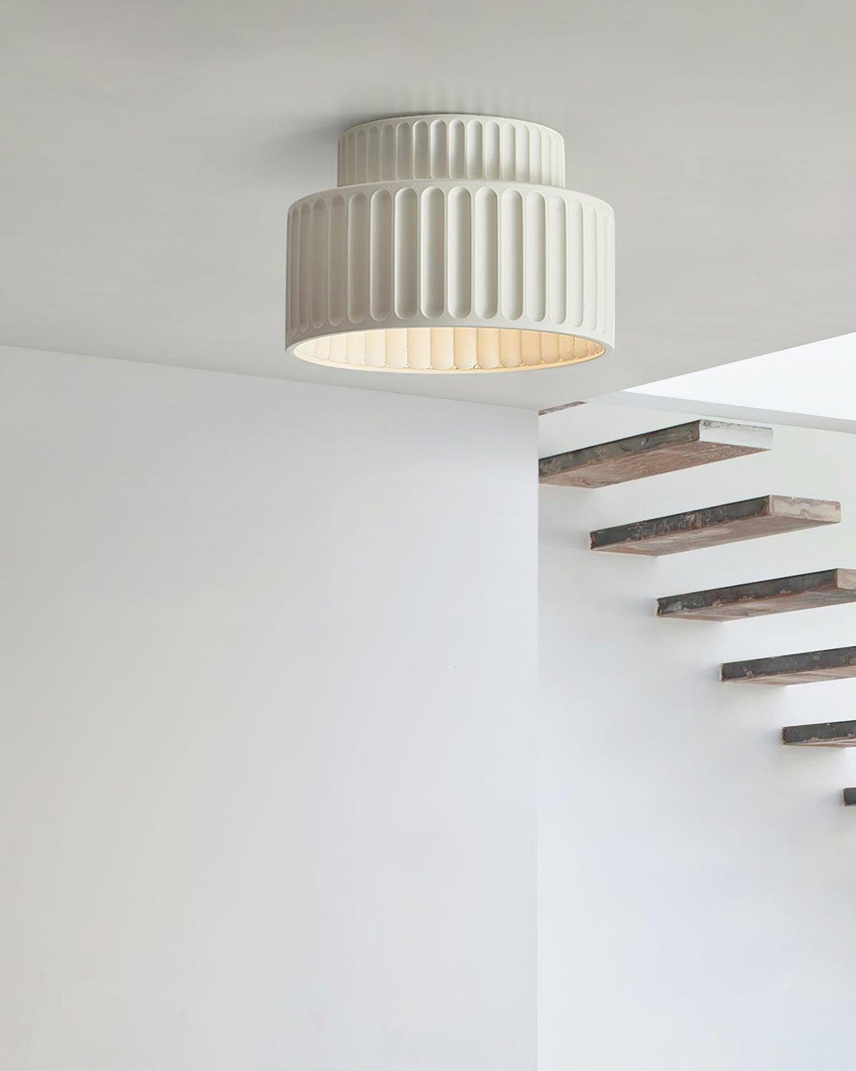 Lucaraine plafondlamp met geplooide acryl lampenkap