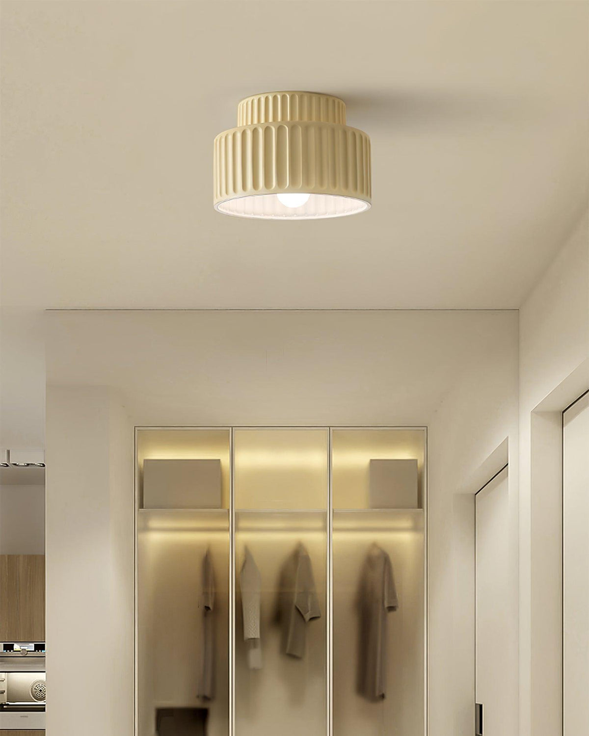 Lucaraine plafondlamp met geplooide acryl lampenkap