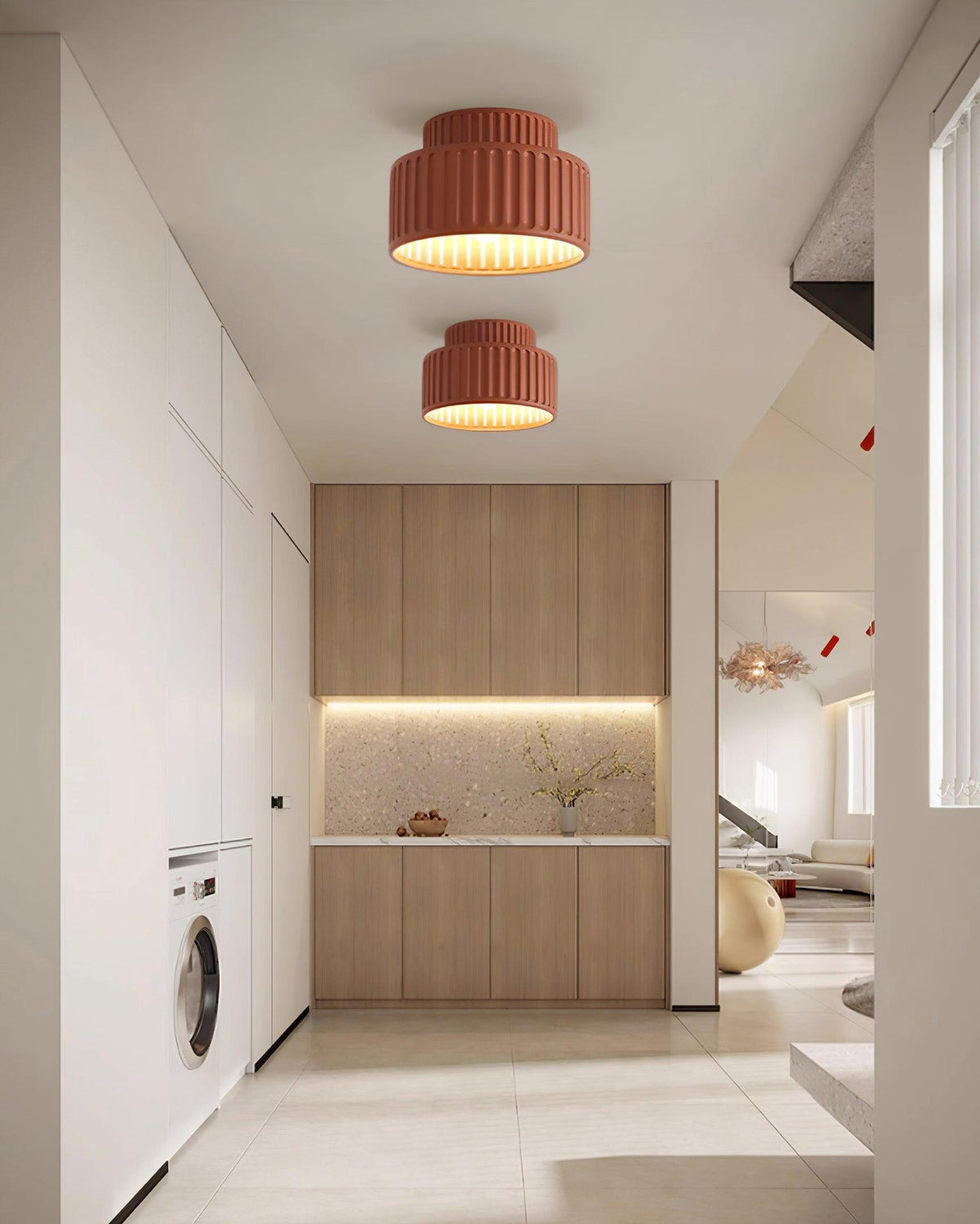 Lucaraine plafondlamp met geplooide acryl lampenkap