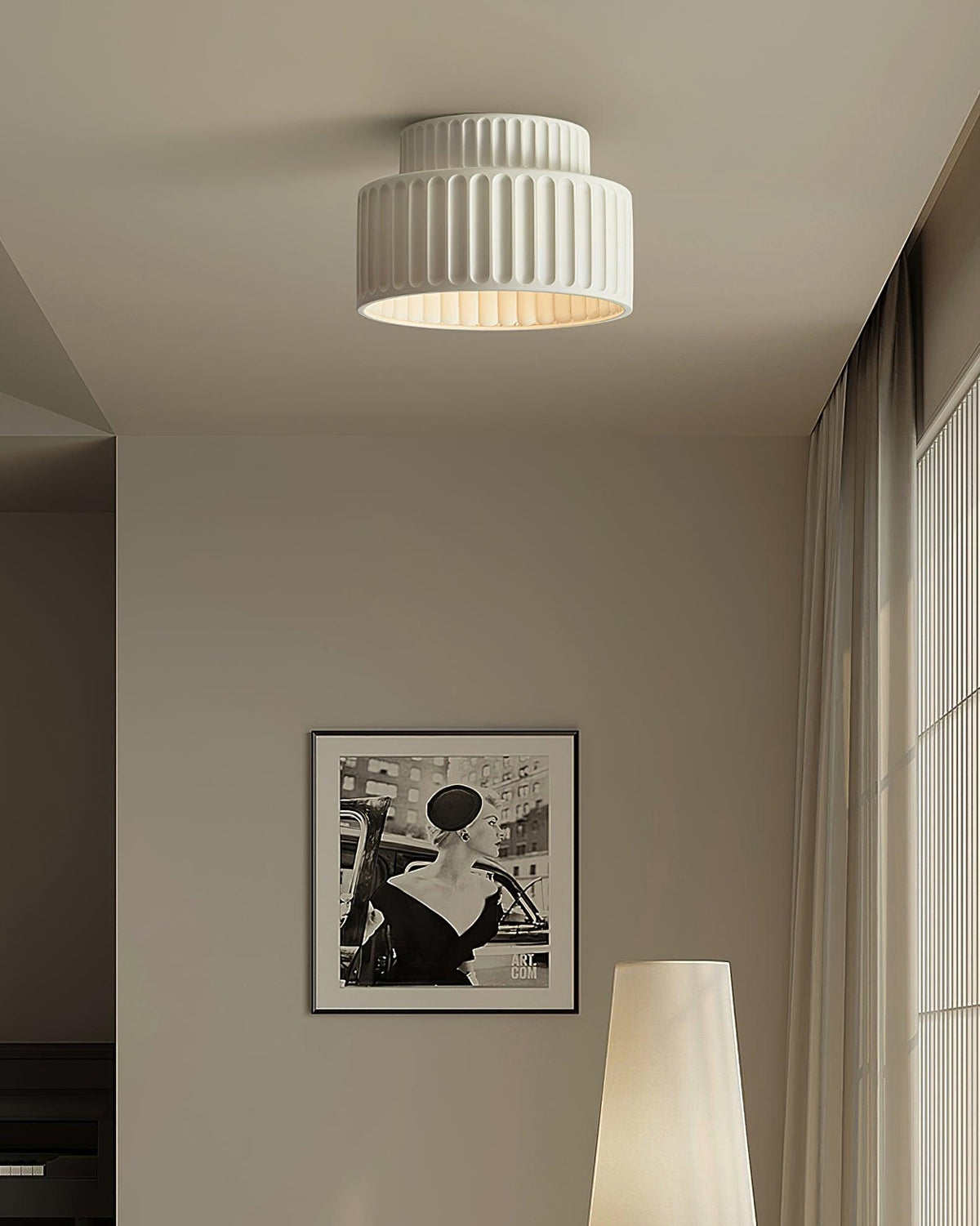 Lucaraine plafondlamp met geplooide acryl lampenkap