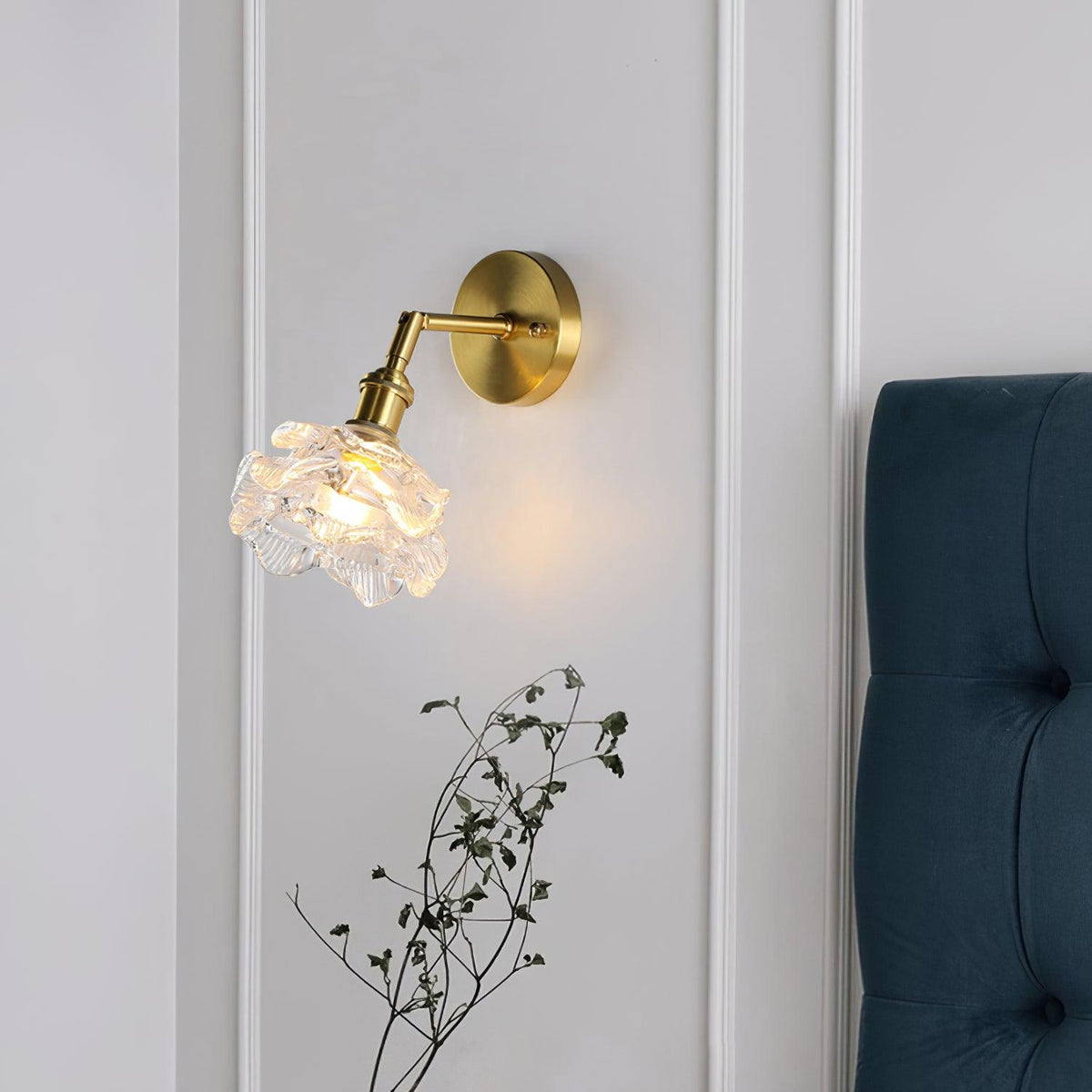 Petal Vintage messing wandlamp met bloemblaadjes