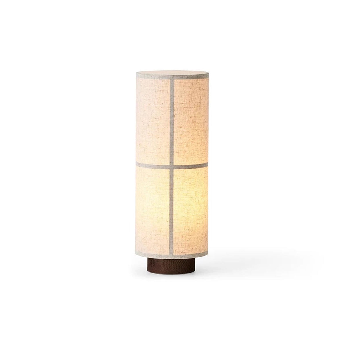 Lior Minimalistische tafellamp van stof en walnoothout