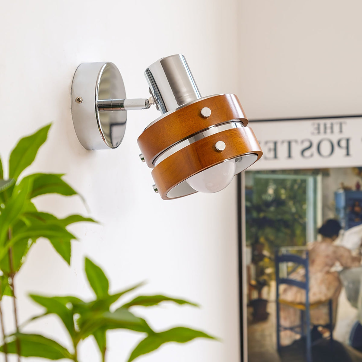 Avenor Premium Noordse kunst Walnoot wandlamp