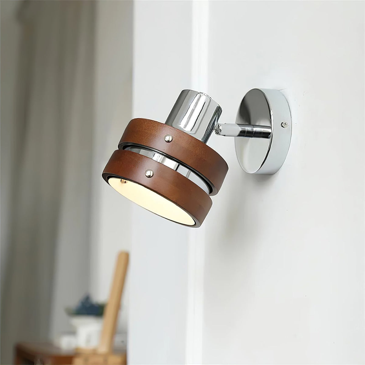 Avenor Premium Noordse kunst Walnoot wandlamp