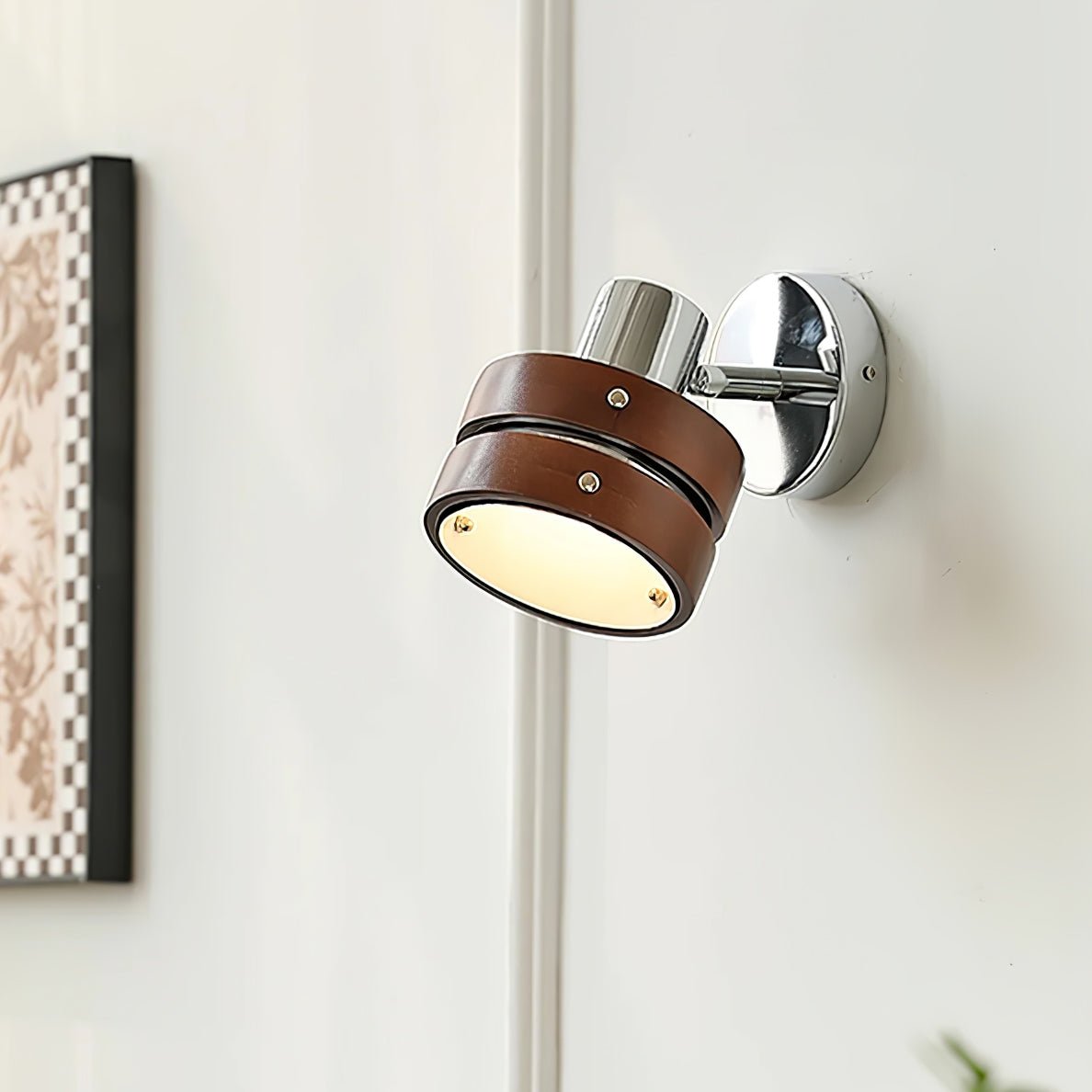 Avenor Premium Noordse kunst Walnoot wandlamp
