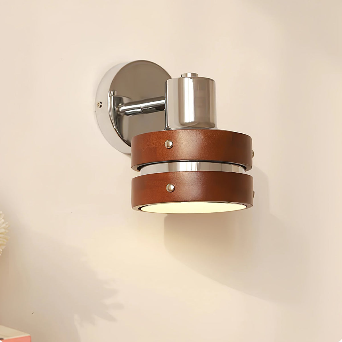 Avenor Premium Noordse kunst Walnoot wandlamp