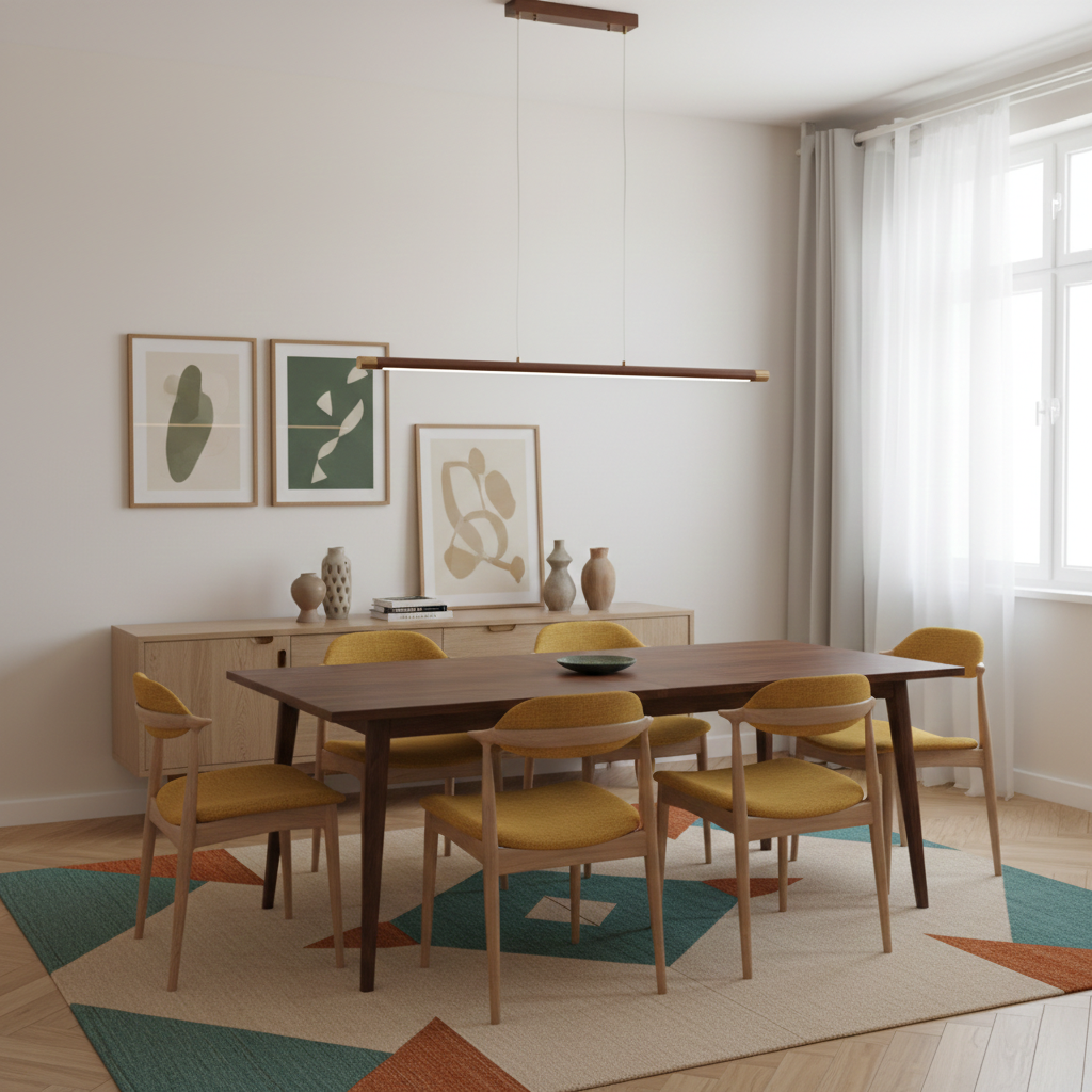 Dash houten hanglamp met lange balkvorm
