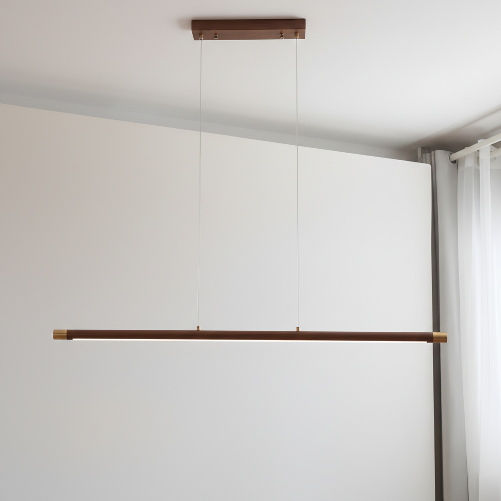 Dash houten hanglamp met lange balkvorm