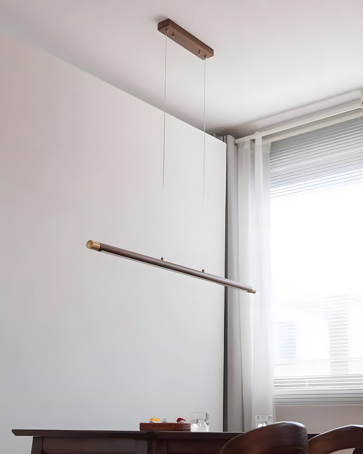 Dash houten hanglamp met lange balkvorm